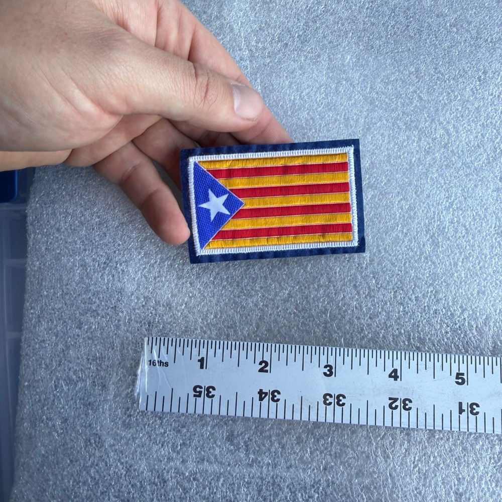 Catalan Flag Patch Embroidered Sew On Iron On Yellow Red Star Blue